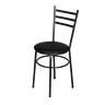 Cadeira Para Cozinha Epoxi Craqueada Assento Estofado - Preto - 1