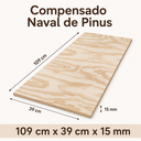 Ver imagem 2 de Compensado de Pinus Naval (109cm x 39cm x 15mm)
