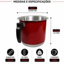Ver imagem 4 de Kit Canecão Fervedor Leiteira Vermelho de Alumínio 14 a 18cm