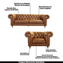 Ver imagem 3 de Conjunto Sofá e 2 Poltronas Chesterfield Duo Couro Tabaco - Gran Belo