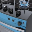 Ver imagem 3 de Fogao 4 Bocas Venax Gaudi Vetro Vitreo Azul Gas GLP 220 V