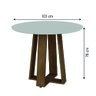 Conjunto de Mesa Sala de Jantar 4 Cadeiras Redonda 1,03m Athenas Cedro/areia - 3