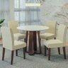 Conjunto de Mesa Sala de Jantar 4 Cadeiras Redonda 1,03m Athenas Cedro/areia - 2