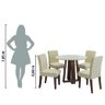 Conjunto de Mesa Sala de Jantar 4 Cadeiras Redonda 1,03m Athenas Cedro/areia - 6