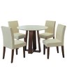 Conjunto de Mesa Sala de Jantar 4 Cadeiras Redonda 1,03m Athenas Cedro/areia - 1