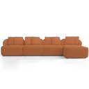Ver imagem 3 de Sofá 5 Lugares com Chaise Direito Sala Living 388cm Arlo F04 Bouclê Terracota - Lyam Decor