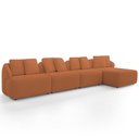 Ver imagem 2 de Sofá 5 Lugares com Chaise Direito Sala Living 388cm Arlo F04 Bouclê Terracota - Lyam Decor