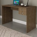 Ver imagem 1 de Mesa Escrivaninha 2 Gavetas Nogal Me4165 - Tecno Mobili