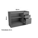 Ver imagem 3 de Balcão de Cozinha C/ Tampo Ciela R626 C/ 2 Portas e 3 Gavetas 120cm Canela - Kappesberg