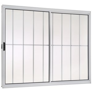 Janela de Alumínio Lado Esquerdo 2 Folhas Com Grade 100x150cm Branco Allo Esquadrias