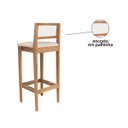 Ver mais imagens de Kit 6 Banquetas Madeira Mel Cozinha Encosto Palha Indiana:Mel com Palha