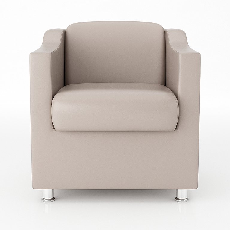 Poltrona para Recepção Consultorio Médico – Balaqui Decor Cor: Courino Bege