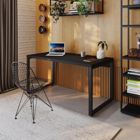 Mesa Diretor 150x70x75cm Yon YOME7150 Preto Tx - Est.Preta
