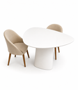 Ver imagem 2 de Mesa Jantar Orgânica Cone Canya 120x125cm - Laca Branca