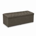 Ver imagem 2 de Calçadeira Recamier Baú 138cm para Cama Casal Paris Vilajo:Suede Marrom