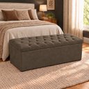 Ver imagem 1 de Calçadeira Recamier Baú 138cm para Cama Casal Paris Vilajo:Suede Marrom