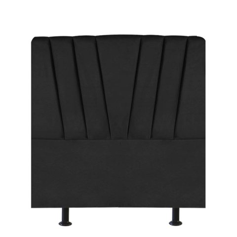 Cabeceira Estofada Bélgica 90cm Solteiro Para Cama Box Quarto Suede Preto - Gat Magazine