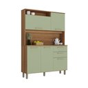 Ver imagem 3 de Armário Kit Cozinha Compacto 5 Portas 2 Gavetas com Nicho - Luciane 352:Verde Mar