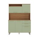 Ver imagem 4 de Armário Kit Cozinha Compacto 5 Portas 2 Gavetas com Nicho - Luciane 352:Verde Mar