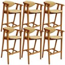 Ver imagem 1 de Kit 6 Banquetas Alta para Cozinha Bancada Bar Sala de Jantar Fixa Cecília L02 Couríssimo Casco