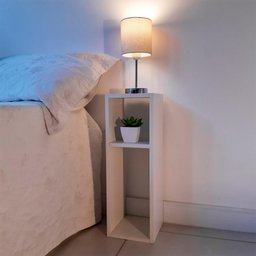 Kit 2 Mesa de Cabeceira Pequena Cama Solteiro Quarto Sala 20cm - Branco - 4