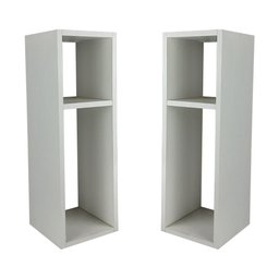 Kit 2 Mesa de Cabeceira Pequena Cama Solteiro Quarto Sala 20cm - Branco - 3