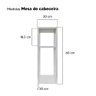 Kit 2 Mesa de Cabeceira Pequena Cama Solteiro Quarto Sala 20cm - Branco - 5