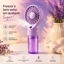 Ver imagem 2 de Ventilador Umidificador Portátil de Mesa 0,3W a 1W 3 Pás 4 Velocidades Transparente Bivolt