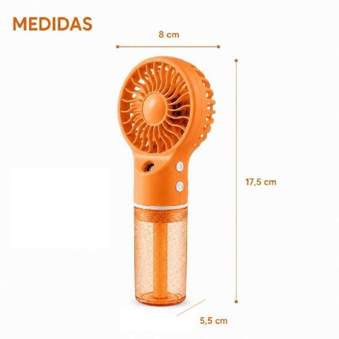 Ventilador Umidificador Portátil de Mesa 0,3W a 1W 3 Pás 4 Velocidades Transparente Bivolt