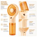 Ver imagem 4 de Ventilador Umidificador Portátil de Mesa 0,3W a 1W 3 Pás 4 Velocidades Transparente Bivolt