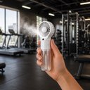 Ver imagem 5 de Ventilador Umidificador Portátil de Mesa 0,3W a 1W 3 Pás 4 Velocidades Transparente Bivolt