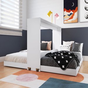 Cama de Solteiro Dupla Articulável Horizontal Phoenix Branco Cs180 Art In Móveis
