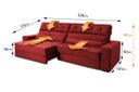 Ver imagem 3 de Sofá Retrátil Reclinável 230cm Albany Suede Velut com Molas Ensacadas - King House