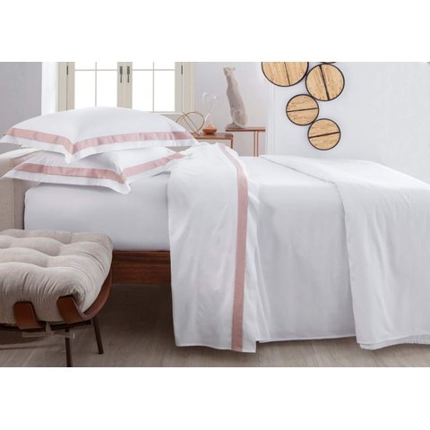 Jogo de Cama 4 PC King Bellagio 300 Fios Branco Inrose Kacyumara