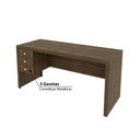 Ver imagem 3 de Mesa de Escritório 155 cm com 3 Gavetas - Nogal