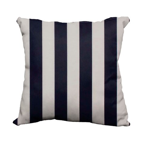 3 Capa Almofada Listrado 40x40 Impermeável Acquablock Ziper Marinho