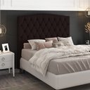 Ver imagem 2 de Cabeceira Estofada Cama Box Casal Queen Size Greta 160cm com Frame Corano Marrom - Abmaza