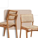 Ver imagem 5 de Mesa Patros Tampo 120cm Laminado Barril com 4 Cadeiras Eva Moderna Mobília