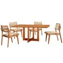 Ver imagem 2 de Mesa Patros Tampo 120cm Laminado Barril com 4 Cadeiras Eva Moderna Mobília