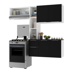Cozinha Compacta com Armário e Balcão Mp2002 Sofia Multimóveis Branca/Preta - 2