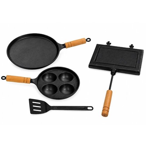 Kit Tapioqueira Frigideira 4 Ovos Sanduicheira Fogão Dupla