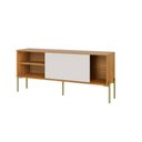 Ver imagem 4 de Rack para Sala 144cm Pés Metal 100% Mdf Dalla Costa Casa Lar Cor:freijó com Off White