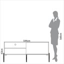 Ver imagem 5 de Rack para Sala 144cm Pés Metal 100% Mdf Dalla Costa Casa Lar Cor:freijó com Off White