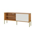 Ver imagem 2 de Rack para Sala 144cm Pés Metal 100% Mdf Dalla Costa Casa Lar Cor:freijó com Off White
