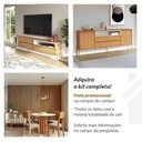 Ver imagem 6 de Rack para Sala 144cm Pés Metal 100% Mdf Dalla Costa Casa Lar Cor:freijó com Off White