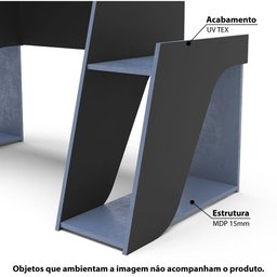Mesa Escrivaninha Gamer Kyoto - Preto/azul - 2