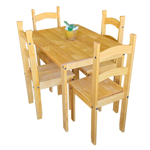 Mesa 1,00 com 4 Cadeiras Walmar: Mel