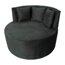 Ver imagem 2 de Sofá Puff Chaise Estofada Redondo Barcelona Almofadas Suede Grafite Eli Móveis e Decoração