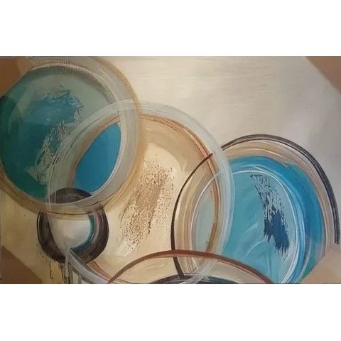 Quadro Abstrato Círculos Decorativo Moderno Leve Prático