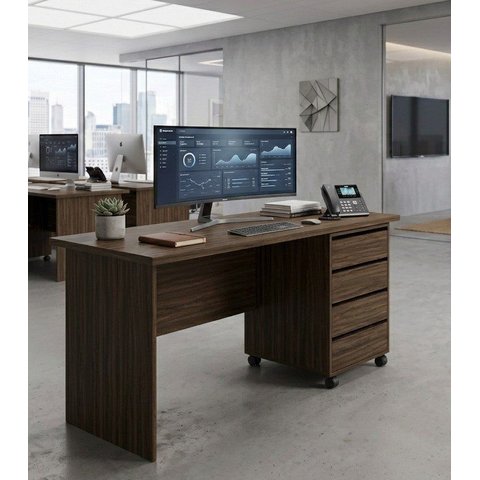 Mesa Notebook Diretor com Gaveteiro 150cm San Remo